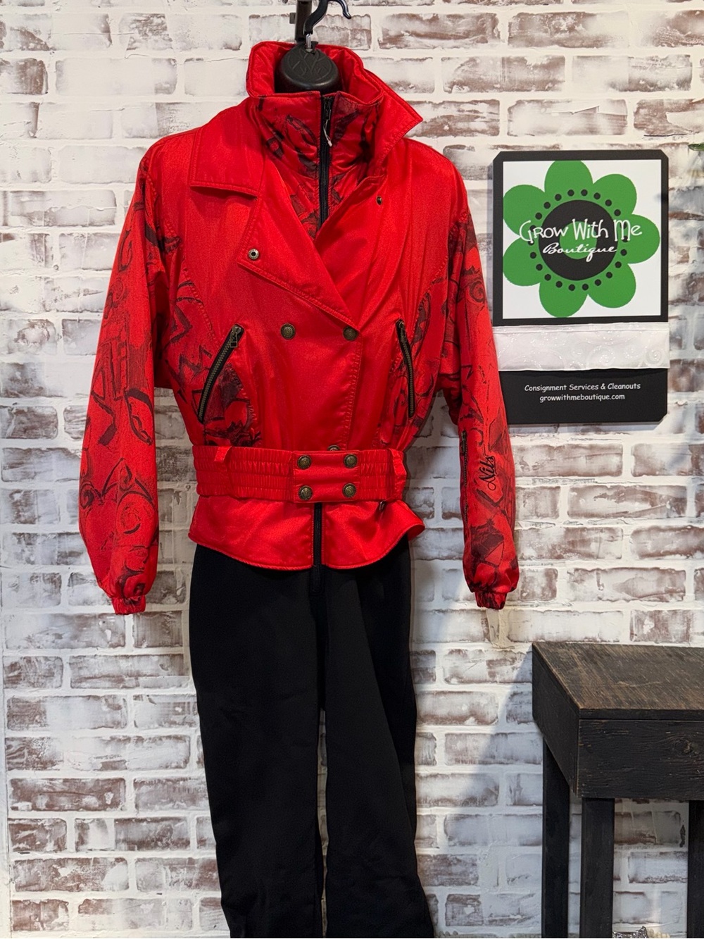NILS vintage Belted Bomber Jacket snow suit womens medium